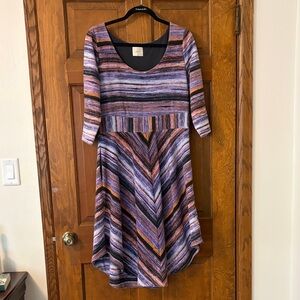 Anthropologie Maeve Striped Multicolor Knit Dress - Boho Chic